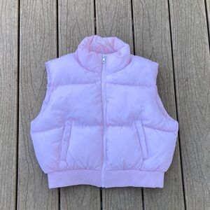 Birch and Stone Light Pink Puffer Vest with Zipper and Pockets Size Medium
